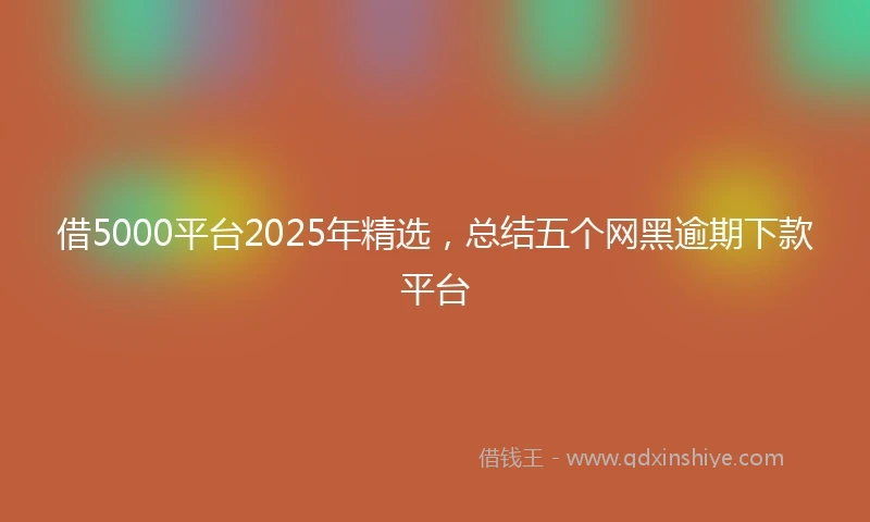 借5000平台2025年精选，总结五个网黑逾期下款平台