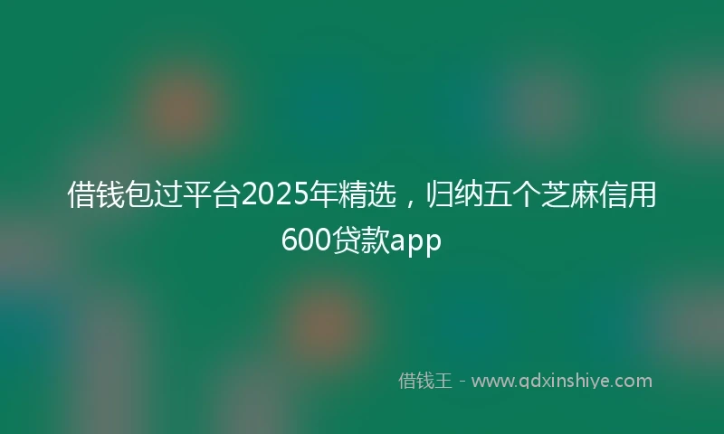 借钱包过平台2025年精选，归纳五个芝麻信用600贷款app