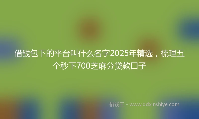 借钱包下的平台叫什么名字2025年精选，梳理五个秒下700芝麻分贷款口子