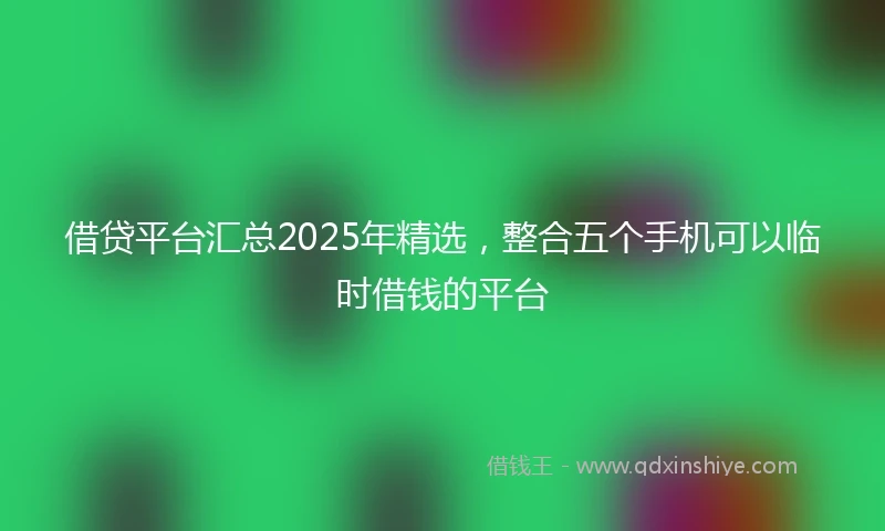 借贷平台汇总2025年精选，整合五个手机可以临时借钱的平台