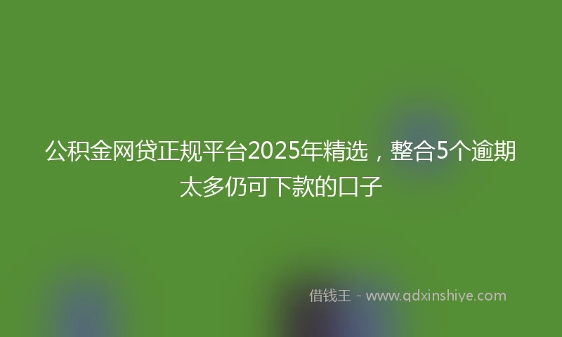 公积金网贷正规平台2025年精选，整合5个逾期太多仍可下款的口子