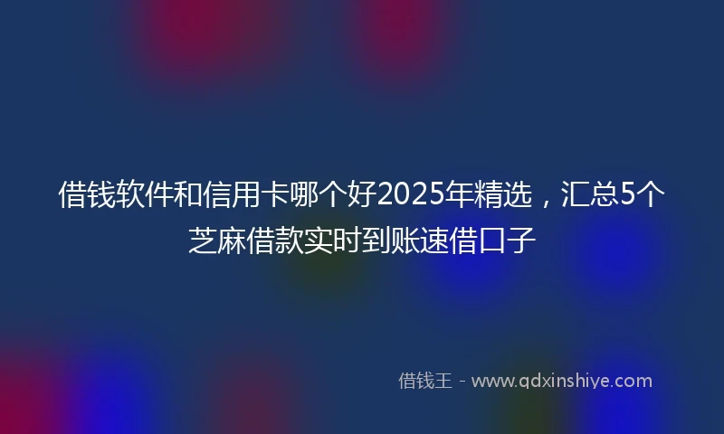借钱软件和信用卡哪个好2025年精选，汇总5个芝麻借款实时到账速借口子
