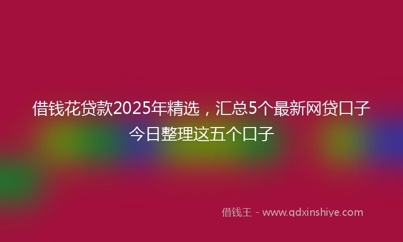 借钱花贷款2025年精选，汇总5个最新网贷口子今日整理这五个口子