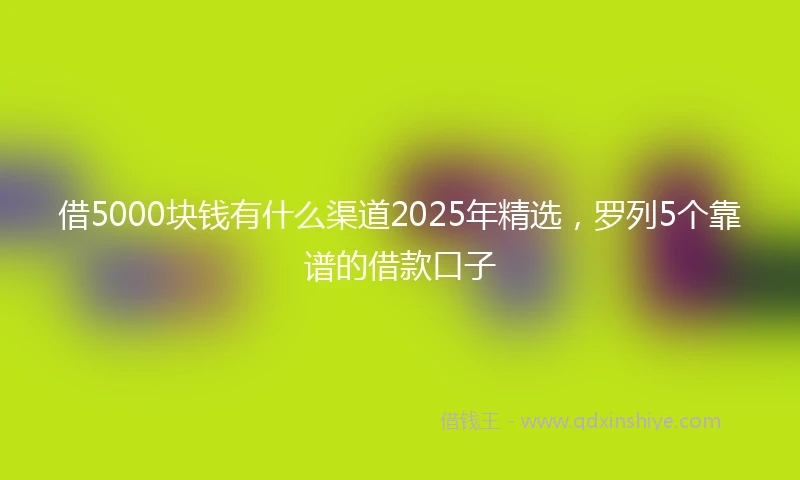 借5000块钱有什么渠道2025年精选，罗列5个靠谱的借款口子