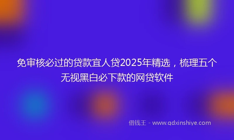 免审核必过的贷款宜人贷2025年精选，梳理五个无视黑白必下款的网贷软件