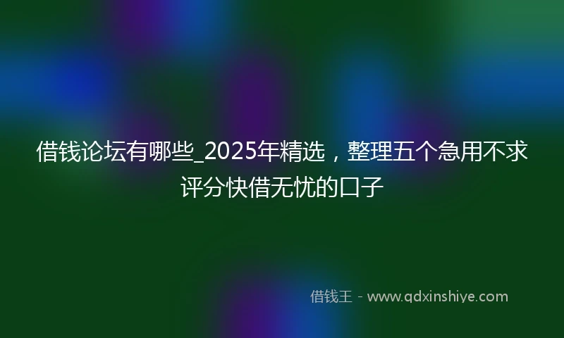 借钱论坛有哪些_2025年精选，整理五个急用不求评分快借无忧的口子