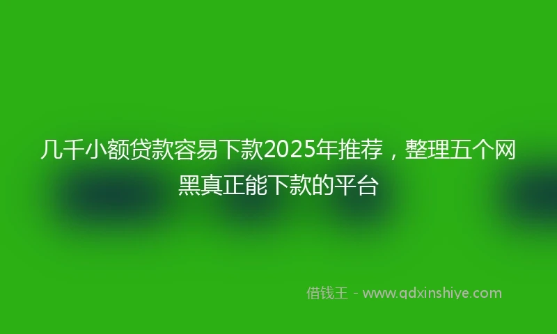 几千小额贷款容易下款2025年推荐，整理五个网黑真正能下款的平台