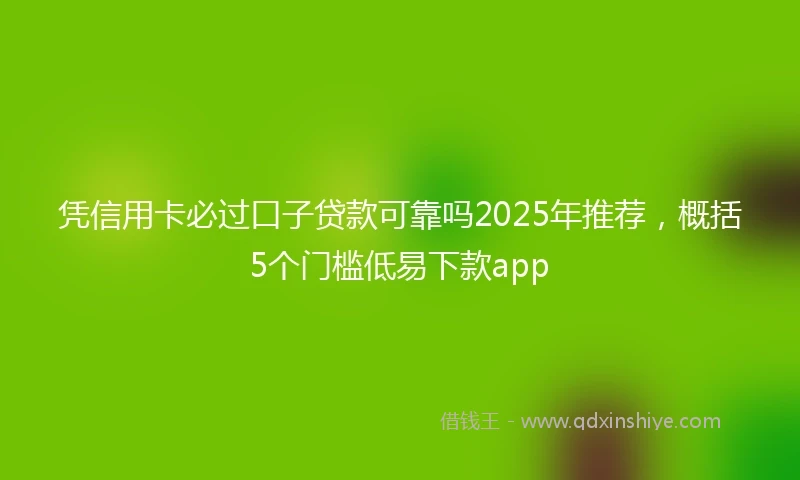 凭信用卡必过口子贷款可靠吗2025年推荐，概括5个门槛低易下款app