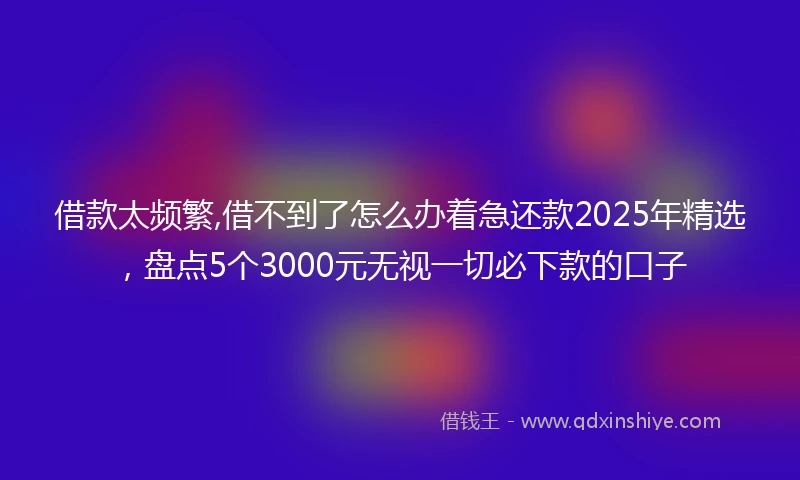 借款太频繁,借不到了怎么办着急还款2025年精选，盘点5个3000元无视一切必下款的口子