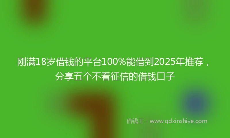 刚满18岁借钱的平台100%能借到2025年推荐，分享五个不看征信的借钱口子