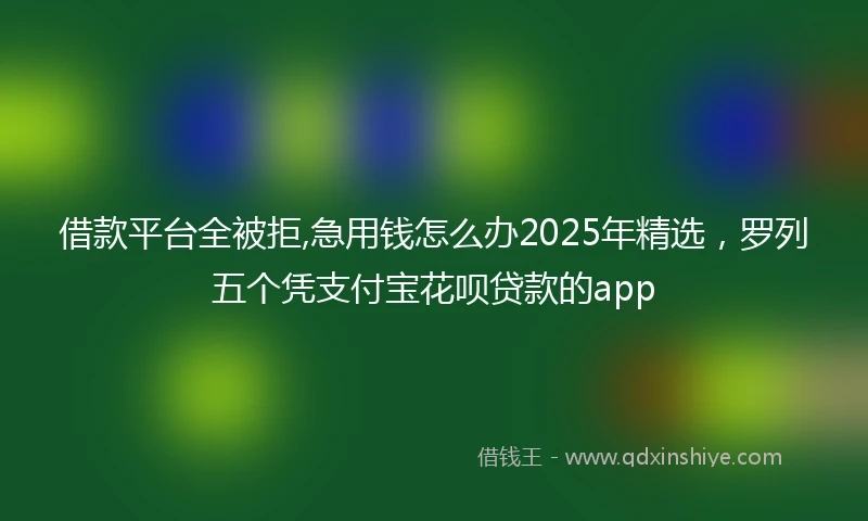 借款平台全被拒,急用钱怎么办2025年精选，罗列五个凭支付宝花呗贷款的app