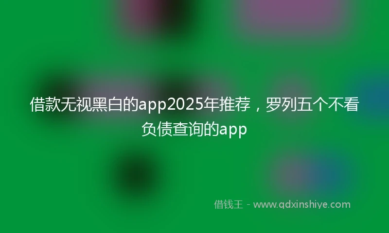 借款无视黑白的app2025年推荐，罗列五个不看负债查询的app