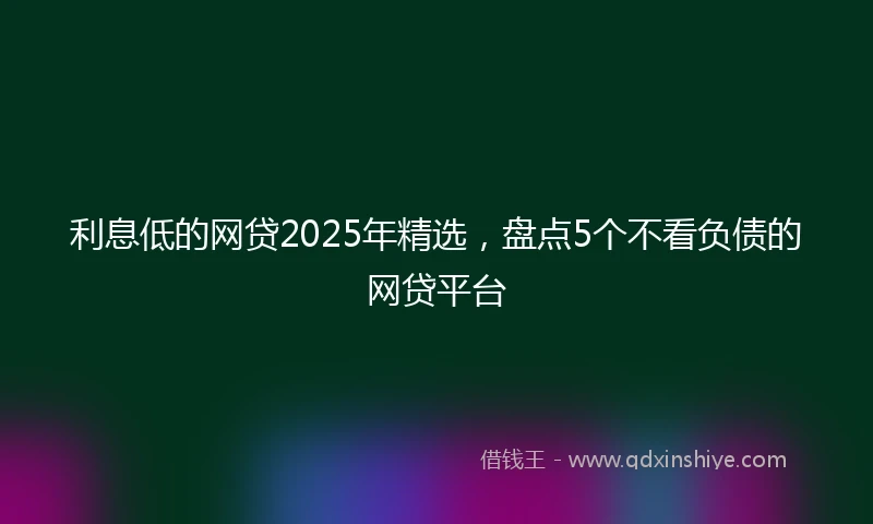 利息低的网贷2025年精选，盘点5个不看负债的网贷平台