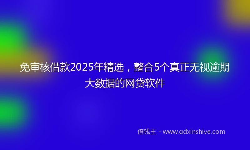 免审核借款2025年精选，整合5个真正无视逾期大数据的网贷软件