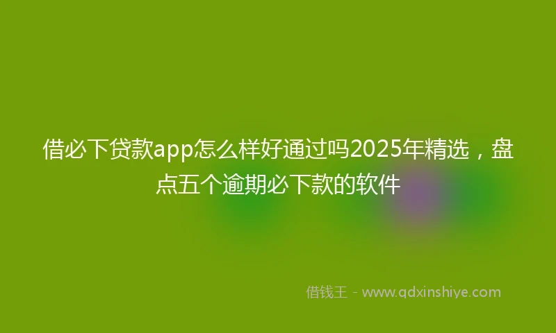 借必下贷款app怎么样好通过吗2025年精选，盘点五个逾期必下款的软件
