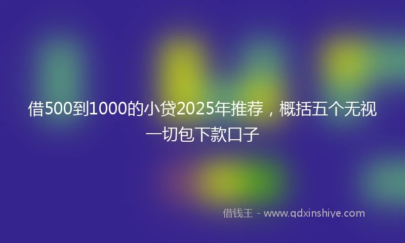 借500到1000的小贷2025年推荐，概括五个无视一切包下款口子