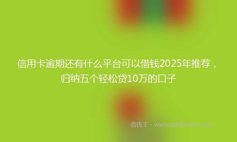 信用卡逾期还有什么平台可以借钱2025年推荐，归纳五个轻松贷10万的口子