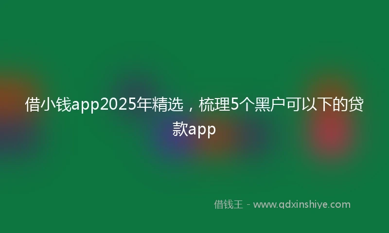 借小钱app2025年精选，梳理5个黑户可以下的贷款app