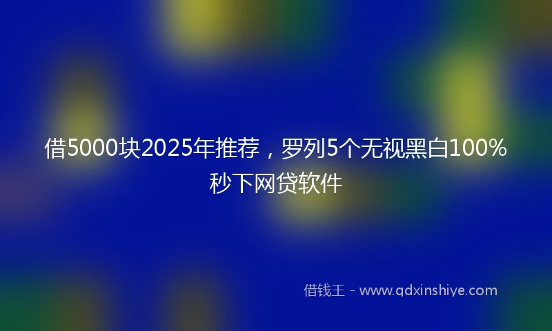 借5000块2025年推荐，罗列5个无视黑白100%秒下网贷软件