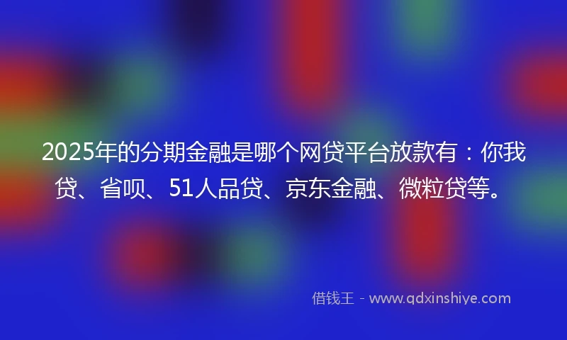 2025年的分期金融是哪个网贷平台放款有：你我贷、省呗、51人品贷、京东金融、微粒贷等。