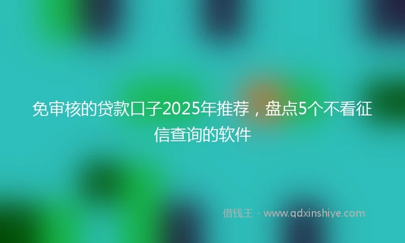 免审核的贷款口子2025年推荐，盘点5个不看征信查询的软件