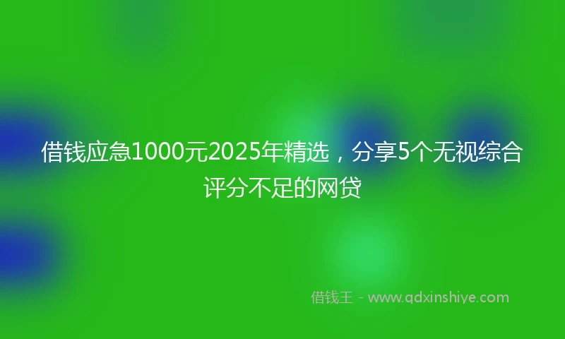 借钱应急1000元2025年精选，分享5个无视综合评分不足的网贷