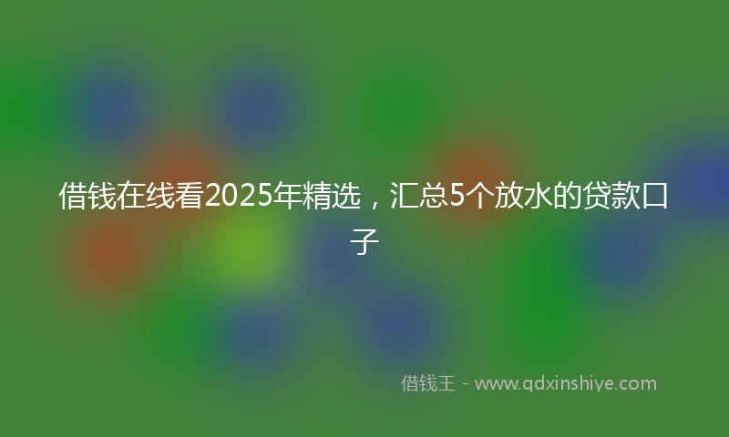 借钱在线看2025年精选，汇总5个放水的贷款口子