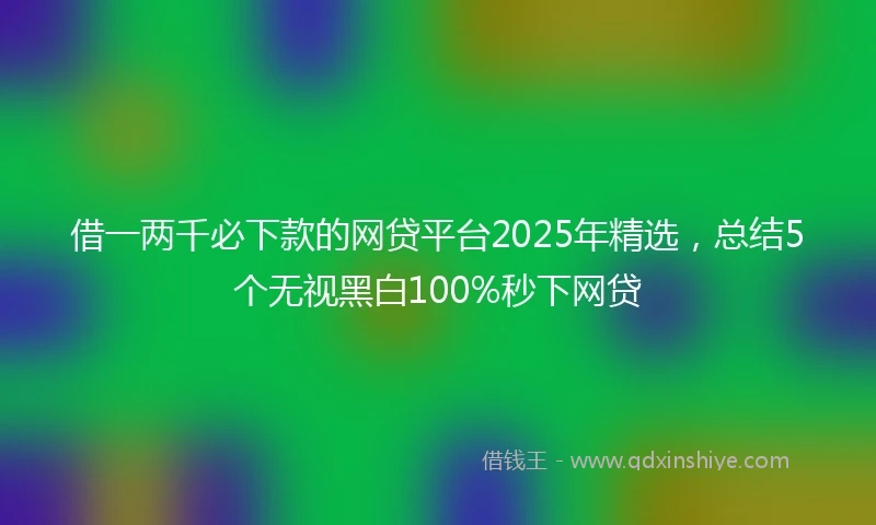 借一两千必下款的网贷平台2025年精选，总结5个无视黑白100%秒下网贷