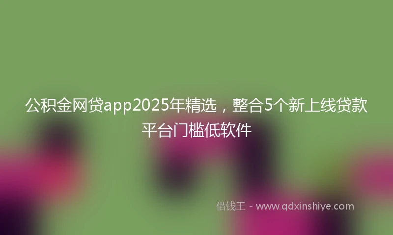 公积金网贷app2025年精选，整合5个新上线贷款平台门槛低软件