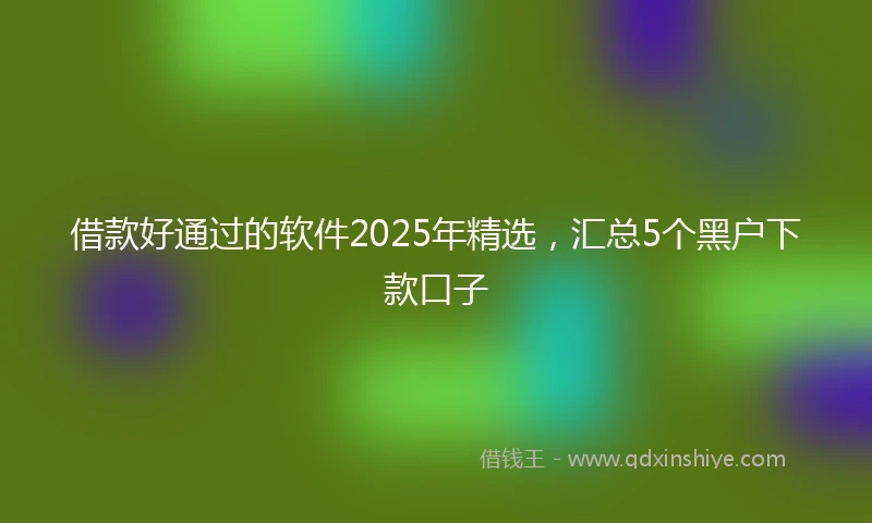 借款好通过的软件2025年精选,汇总5个黑户下款口子