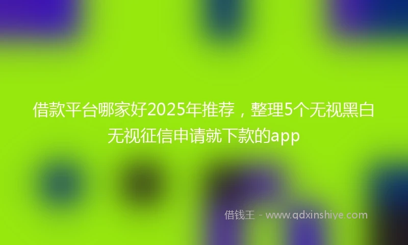 借款平台哪家好2025年推荐，整理5个无视黑白无视征信申请就下款的app
