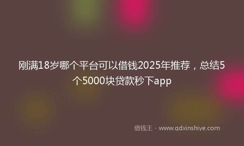 刚满18岁哪个平台可以借钱2025年推荐，总结5个5000块贷款秒下app