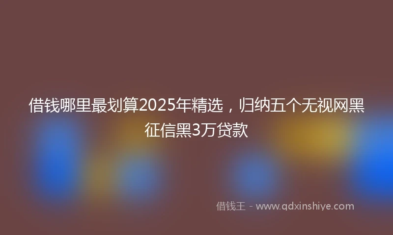 借钱哪里最划算2025年精选，归纳五个无视网黑征信黑3万贷款