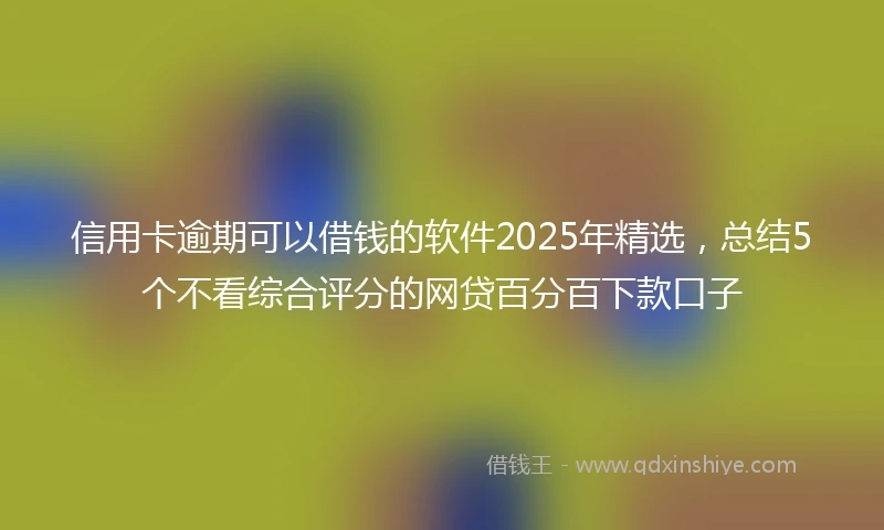 信用卡逾期可以借钱的软件2025年精选，总结5个不看综合评分的网贷百分百下款口子