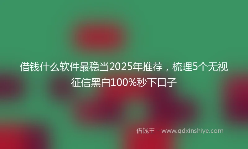 借钱什么软件最稳当2025年推荐，梳理5个无视征信黑白100%秒下口子