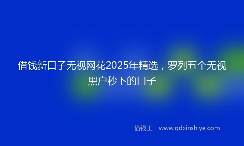 借钱新口子无视网花2025年精选，罗列五个无视黑户秒下的口子