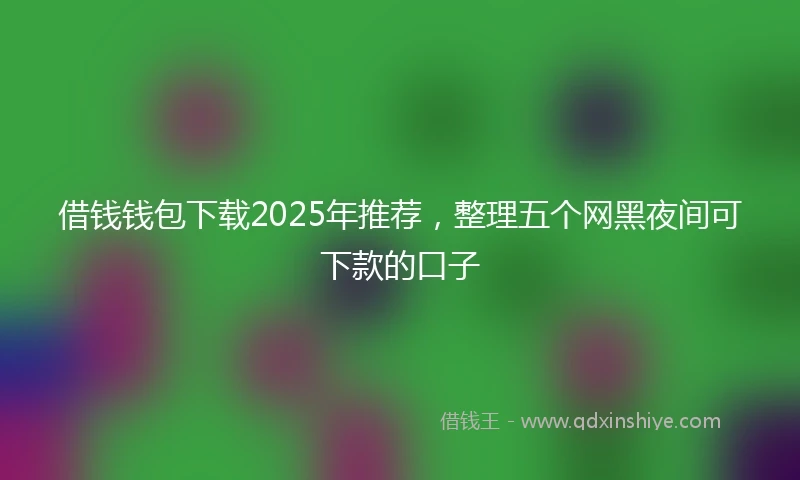 借钱钱包下载2025年推荐，整理五个网黑夜间可下款的口子