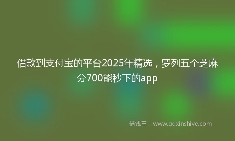 借款到支付宝的平台2025年精选，罗列五个芝麻分700能秒下的app