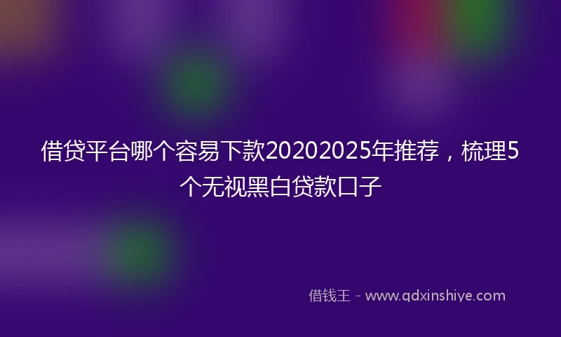 借贷平台哪个容易下款20202025年推荐，梳理5个无视黑白贷款口子