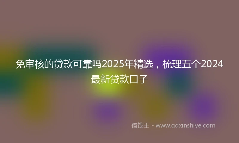免审核的贷款可靠吗2025年精选，梳理五个2024最新贷款口子