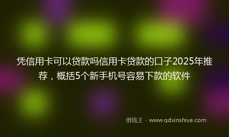 凭信用卡可以贷款吗信用卡贷款的口子2025年推荐，概括5个新手机号容易下款的软件