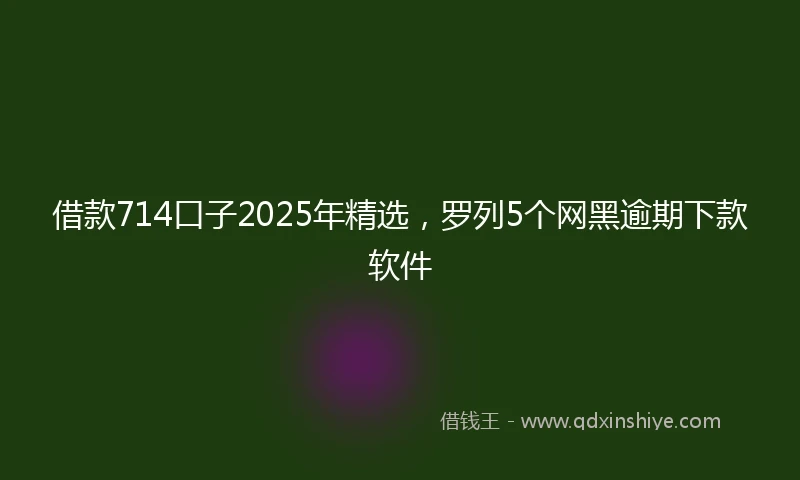 借款714口子2025年精选，罗列5个网黑逾期下款软件