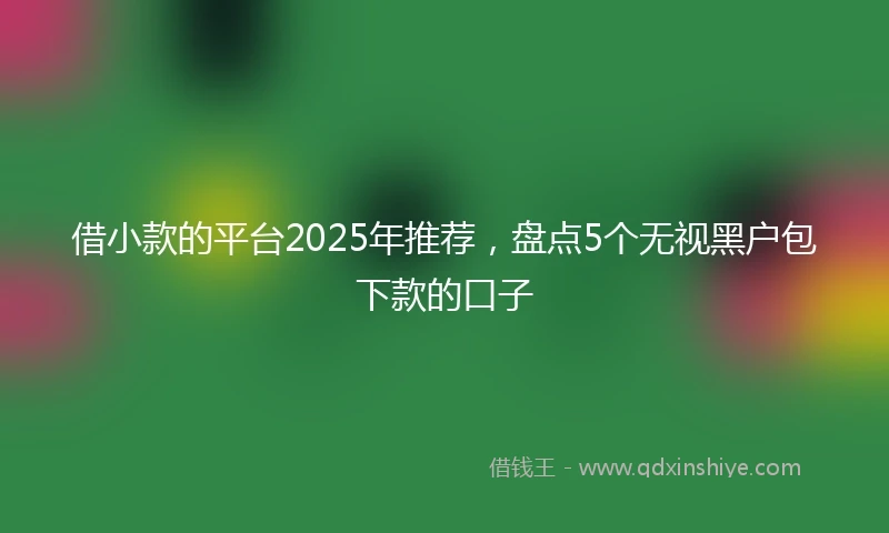 借小款的平台2025年推荐，盘点5个无视黑户包下款的口子