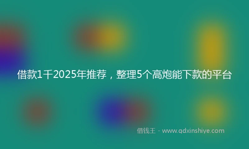 借款1千2025年推荐，整理5个高炮能下款的平台