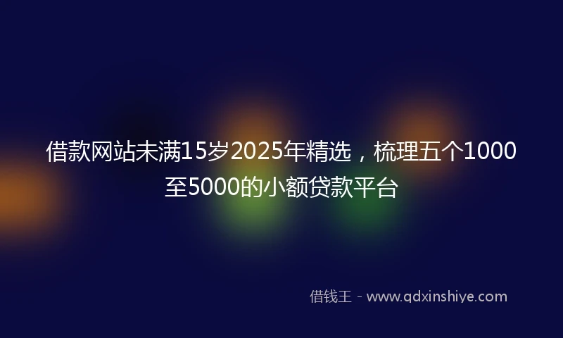 借款网站未满15岁2025年精选，梳理五个1000至5000的小额贷款平台