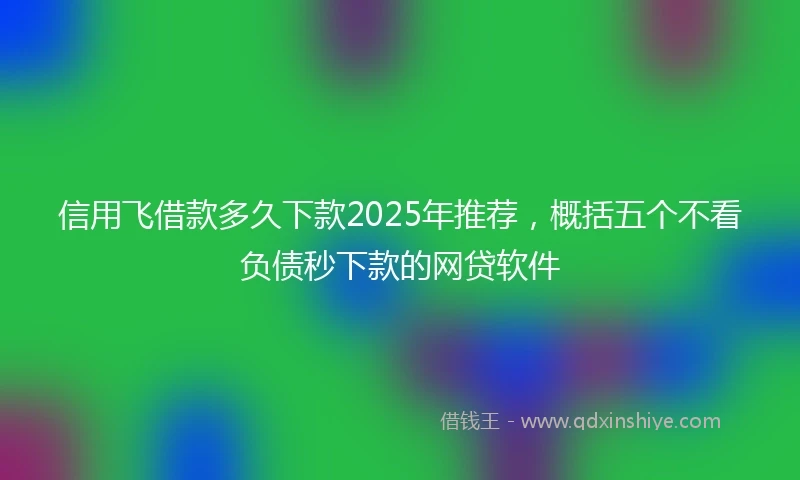 信用飞借款多久下款2025年推荐，概括五个不看负债秒下款的网贷软件