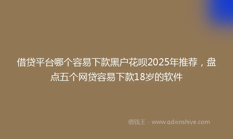 借贷平台哪个容易下款黑户花呗2025年推荐，盘点五个网贷容易下款18岁的软件