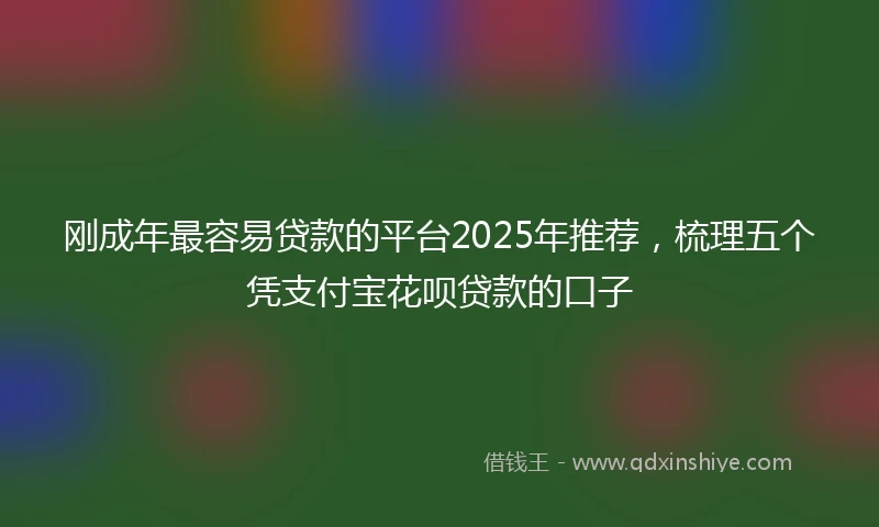 刚成年最容易贷款的平台2025年推荐，梳理五个凭支付宝花呗贷款的口子