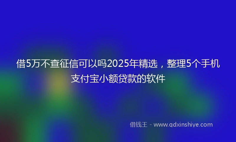 借5万不查征信可以吗2025年精选，整理5个手机支付宝小额贷款的软件