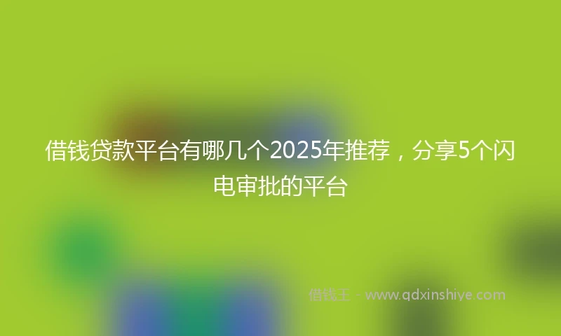 借钱贷款平台有哪几个2025年推荐，分享5个闪电审批的平台